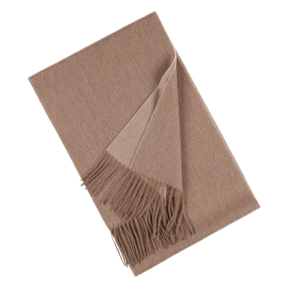 Cachecol liso bege de cashmere para mulher Paris (3)