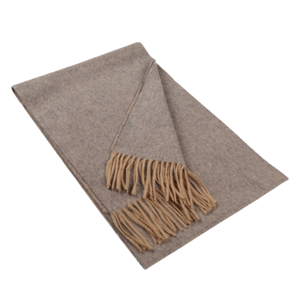 Cachecol cinzento-bege de 100% cashmere para mulher Paris (1)