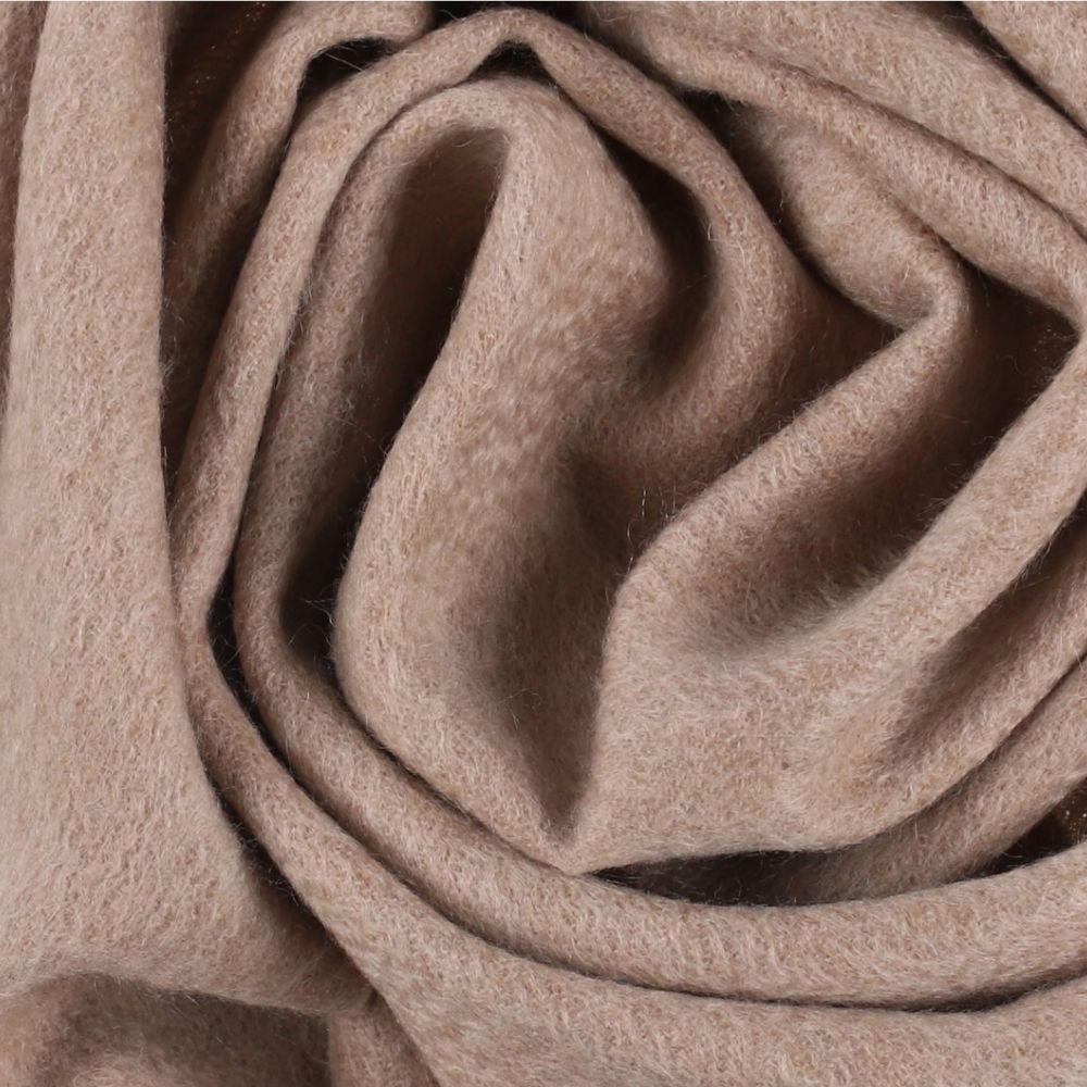 Cachecol liso bege de cashmere para mulher Paris (2)