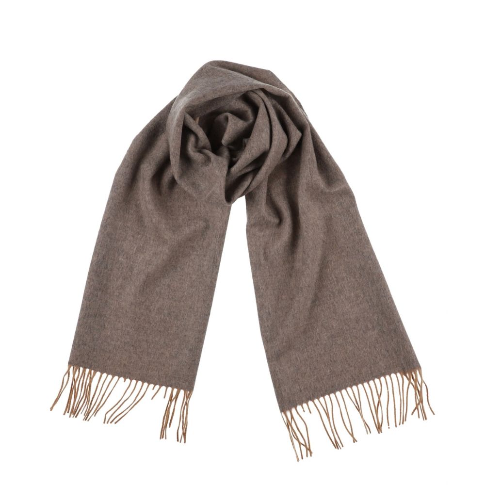 Cachecol cinzento-bege de 100% cashmere para mulher Paris (4)