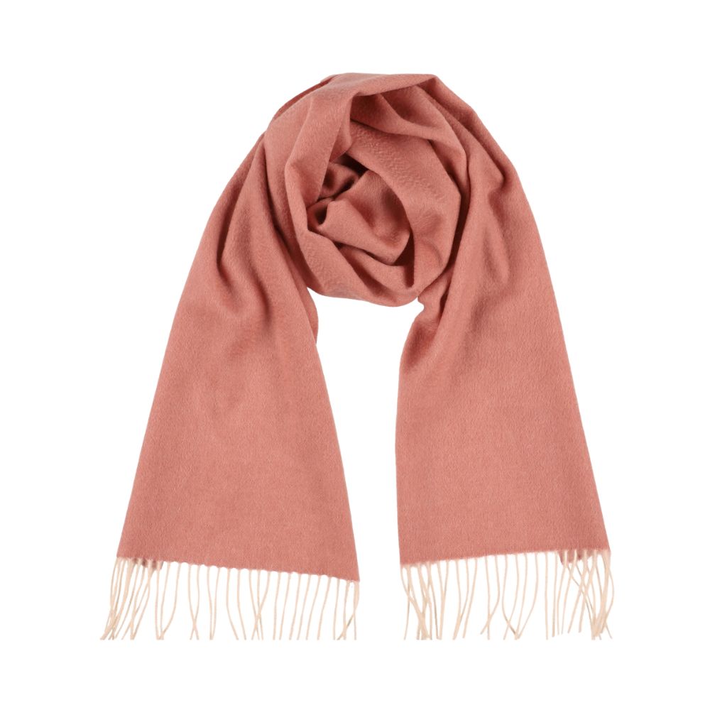 Cachecol liso de cashmere rosa-pó para mulher Paris (4)