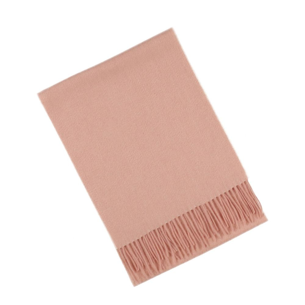 Cachecol liso rosa-claro de cashmere para mulher Paris (6)