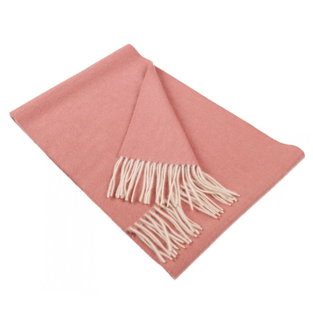 Cachecol liso de cashmere rosa-pó para mulher Paris