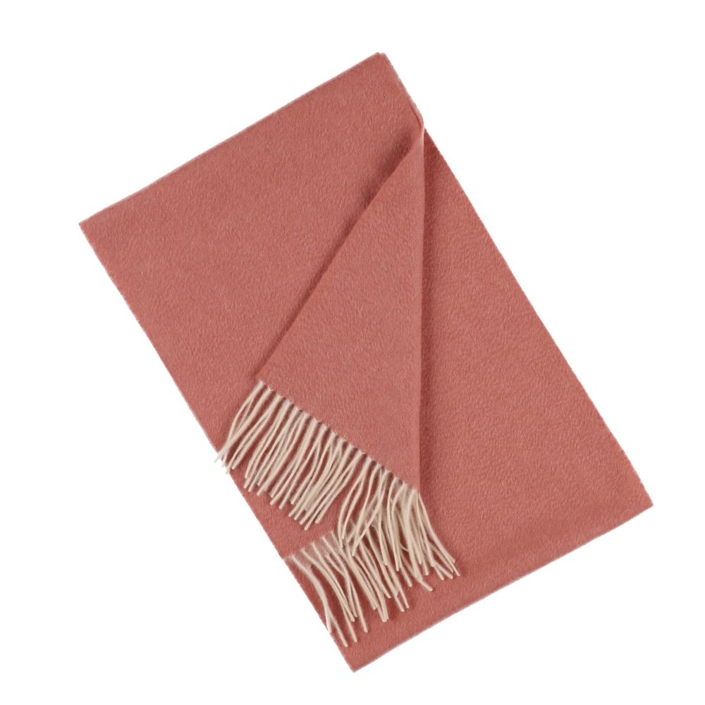 Cachecol liso de cashmere rosa-pó para mulher Paris (3)