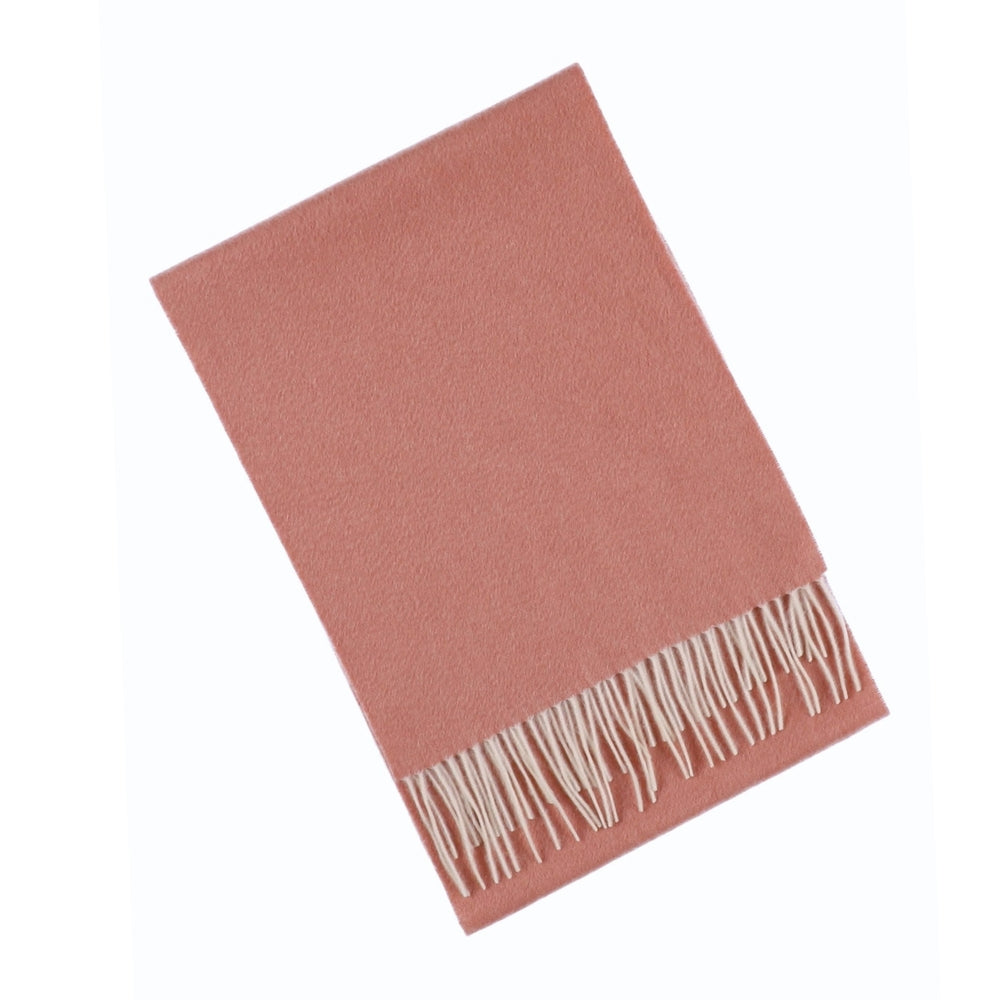Cachecol liso de cashmere rosa-pó para mulher Paris (6)