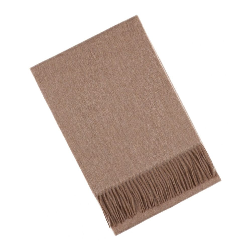 Cachecol liso bege de cashmere para mulher Paris (6)