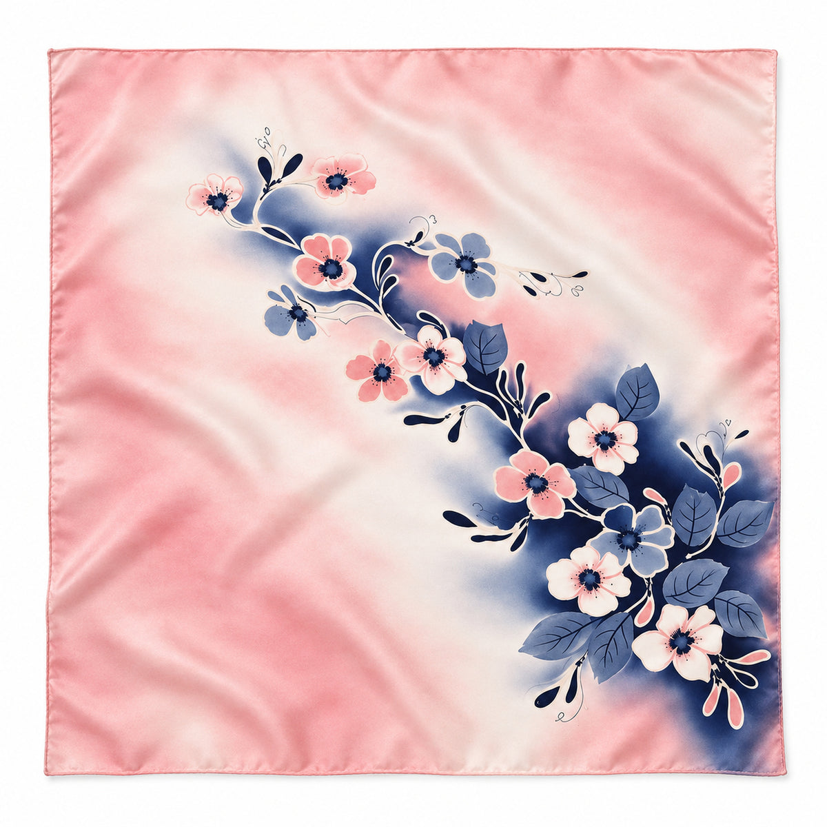 Lenço de seda rosa 90x90 (teste)