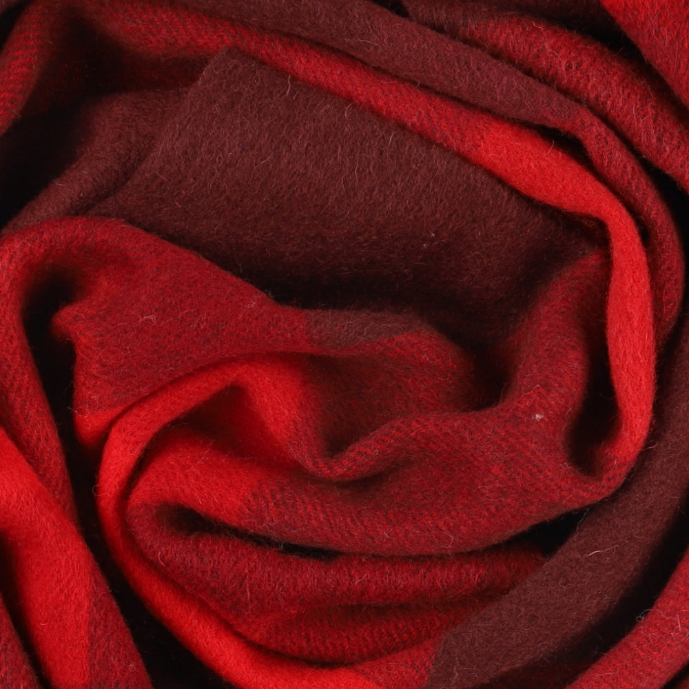 Cachecol vermelho e bordô com quadrados grandes em 100% lã – York (2)